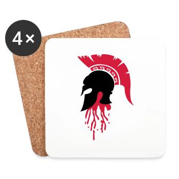 sparta_helm_blood - Dessous de verre (lot de 4) - blanc - Devant