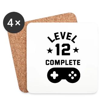 Level 12 complete Geburtstagsgeschenk - Untersetzer (4er-Set) - Weiß - Vorne