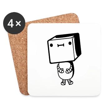 Petit robot mignon - Dessous de verre (lot de 4) - blanc - Devant