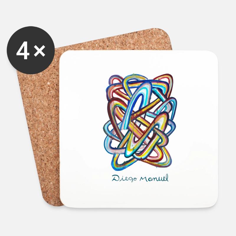 shapes in space 28 - Coasters (set of 4) - white
