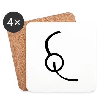 kopfhörer mikrophon kopf logo design pro gamer hea - Untersetzer (4er-Set) - Weiß - Vorne