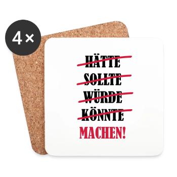 machen_01 - Untersetzer (4er-Set) - Weiß - Vorne