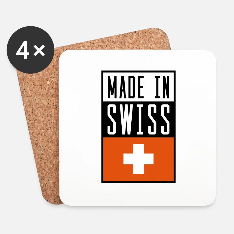 swiss made in - Untersetzer (4er-Set) - Weiß