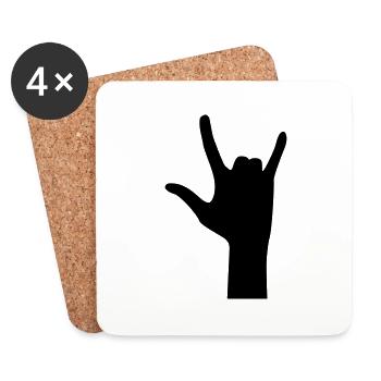 hand rock symbol - Untersetzer (4er-Set) - Weiß - Vorne