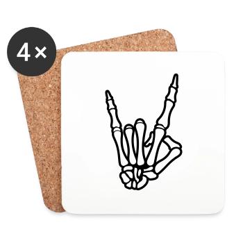 skull hand party symbol - Untersetzer (4er-Set) - Weiß - Vorne