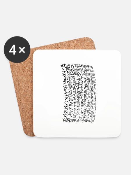Wikinger Runenschrift - Vikings Runes - Untersetzer (4er-Set) - Weiß