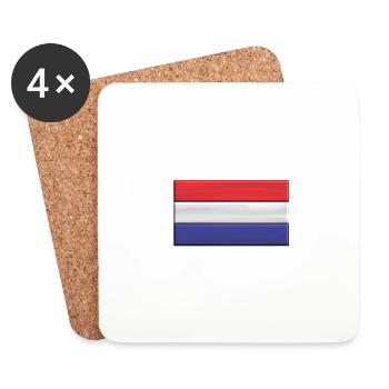 Niederlande Flagge 3 D Holland - Untersetzer (4er-Set) - Weiß - Vorne