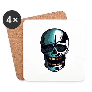 skull fantasy skull skull - Coasters (set of 4) - white - Front