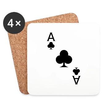 Cross Ate Card Game Poker Mardi Gras Costume - Dessous de verre (lot de 4) - blanc - Devant