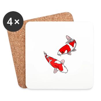 Koi carp - Coasters (set of 4) - white - Front