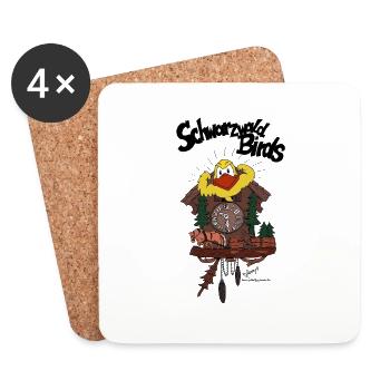 Schwarzwald Birds (Black Forest Kuckuck Edition) - Untersetzer (4er-Set) - Weiß - Vorne