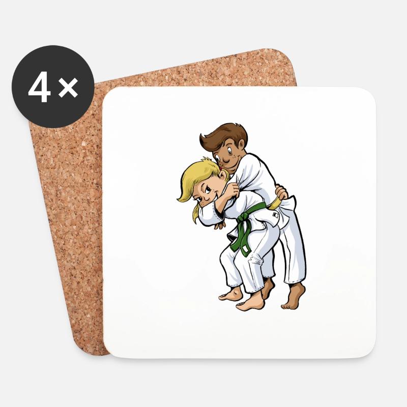 Kinder Judo - Untersetzer (4er-Set) - Weiß