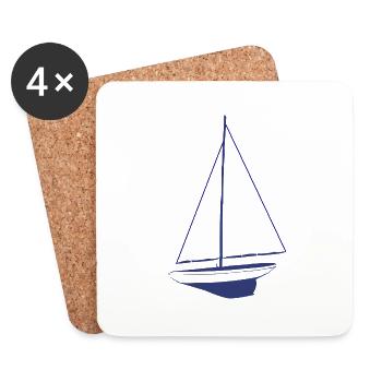 Sailboat boat sailing ship sea - Coasters (set of 4) - white - Front