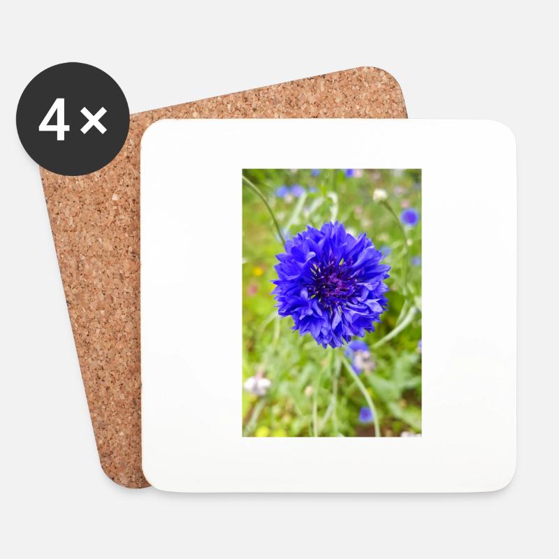 bluebottle also cornflower Kornblume Zyane - Untersetzer (4er-Set) - Weiß