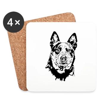 AUSTRALIAN CATTLE DOG herding dog dogs dog wilsigns - Coasters (set of 4) - white - Front