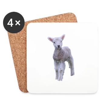 cute lamb - sweet lamb - Coasters (set of 4) - white - Front