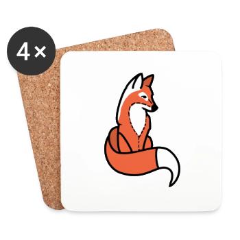 Fuchs - Untersetzer (4er-Set) - Weiß - Vorne