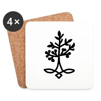 Arbre de vie - Dessous de verre (lot de 4) - blanc - Devant