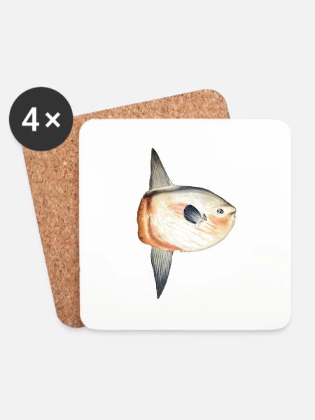 Mondfisch - Untersetzer (4er-Set) - Weiß