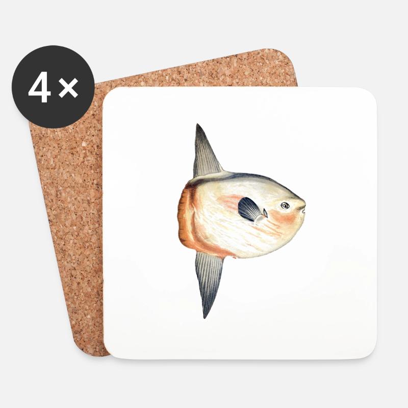 Mondfisch - Untersetzer (4er-Set) - Weiß