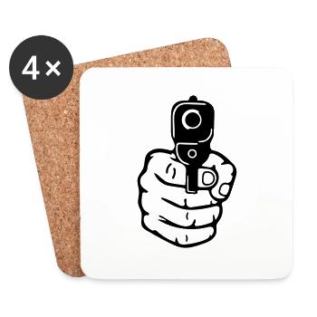 Pistol - Coasters (set of 4) - white - Front