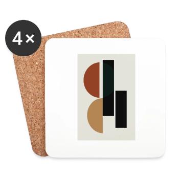 art moderne, équilibre - Dessous de verre (lot de 4) - blanc - Devant
