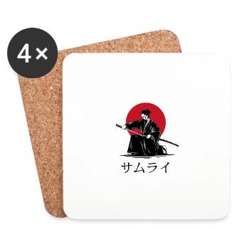 Japan Samurai - Coasters (set of 4) - white - Front