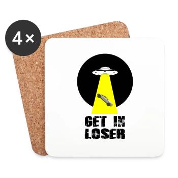 Get In Loser White Ufo Cybertruck Mars - Untersetzer (4er-Set) - Weiß - Vorne