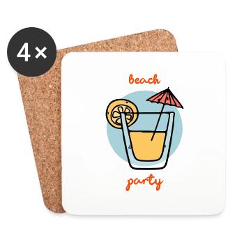 Summer Beach Party Cocktail - Coasters (set of 4) - white - Front