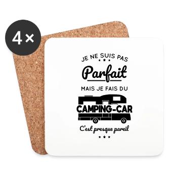 Je ne suis pas parfait mais je fais du camping-car - Dessous de verre (lot de 4) - blanc - Devant