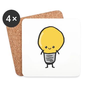 Light bulb Sweet Humor - Coasters (set of 4) - white - Front