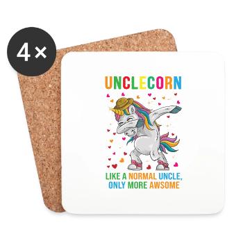 UNCLECORN Pretty Cute Fantasy Gift - Coasters (set of 4) - white - Front