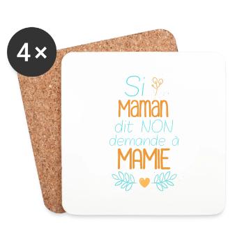 If Mom says no asks Grandma. Humor gift. - Coasters (set of 4) - white - Front