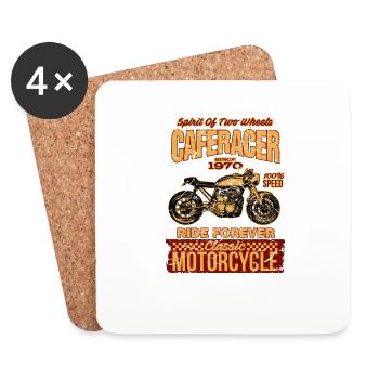 Classic Motorcycle Caferacer - Dessous de verre (lot de 4) - blanc - Devant