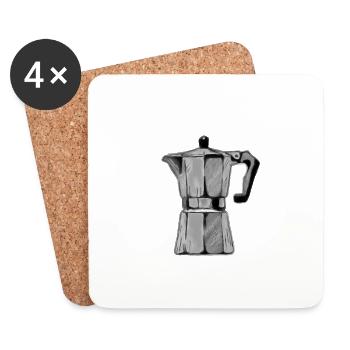 MokaPot Croquis Gris - Dessous de verre (lot de 4) - blanc - Devant