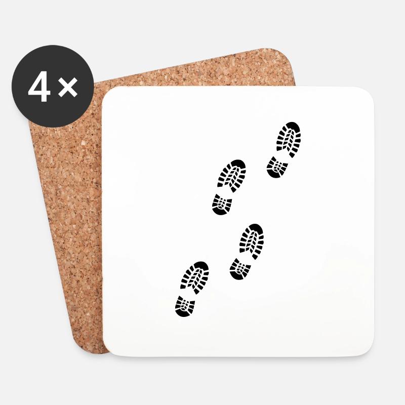 schuhe fußspuren - Untersetzer (4er-Set) - Weiß