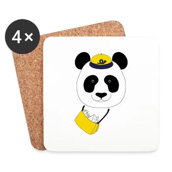 Pandelivery by Pandalicious.Me - Untersetzer (4er-Set) - Weiß - Vorne