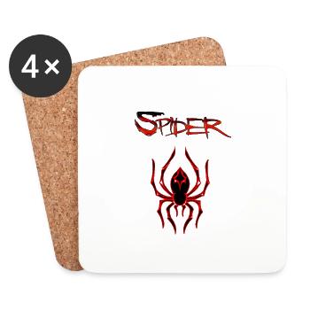 Arachno -Style BlackRed - Untersetzer (4er-Set) - Weiß - Vorne