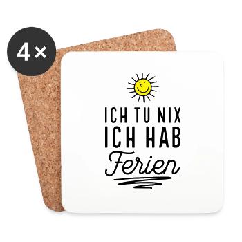 Endlich Ferien - Untersetzer (4er-Set) - Weiß - Vorne