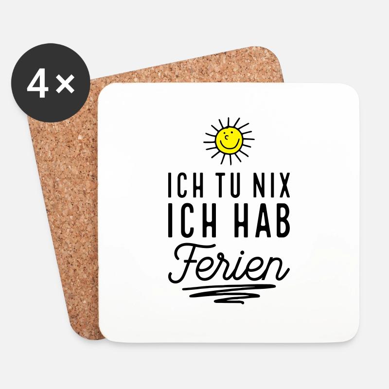 Endlich Ferien - Untersetzer (4er-Set) - Weiß
