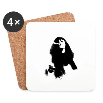 Graffiti smoke - Coasters (set of 4) - white - Front