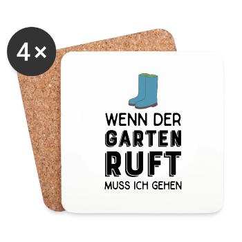 Gartenarbeit - Untersetzer (4er-Set) - Weiß - Vorne