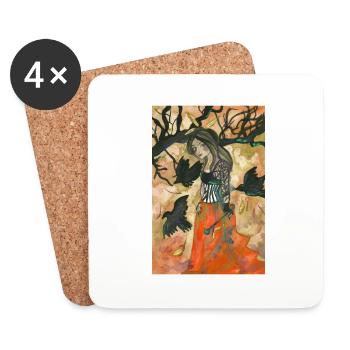 Rabe Hexe Herbst Palette - Untersetzer (4er-Set) - Weiß - Vorne