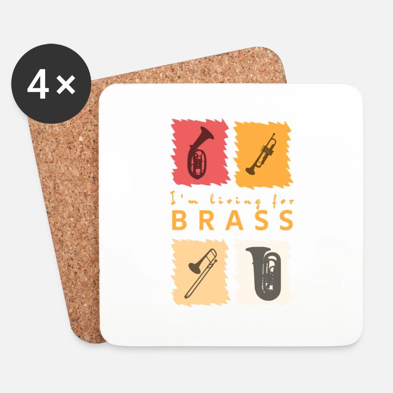 Living for Brass - Untersetzer (4er-Set) - Weiß