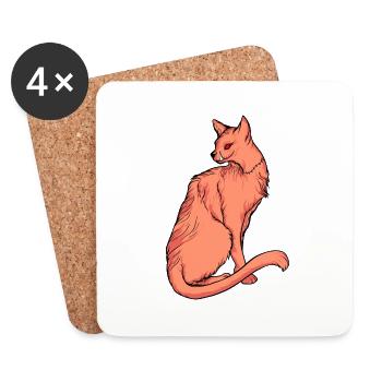 Lustige Katzen 23 - Untersetzer (4er-Set) - Weiß - Vorne