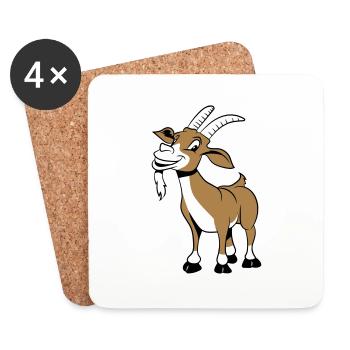 Goat laugh nicely - Coasters (set of 4) - white - Front