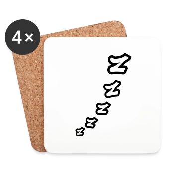 Zzz Sleeping Comic - Coasters (set of 4) - white - Front