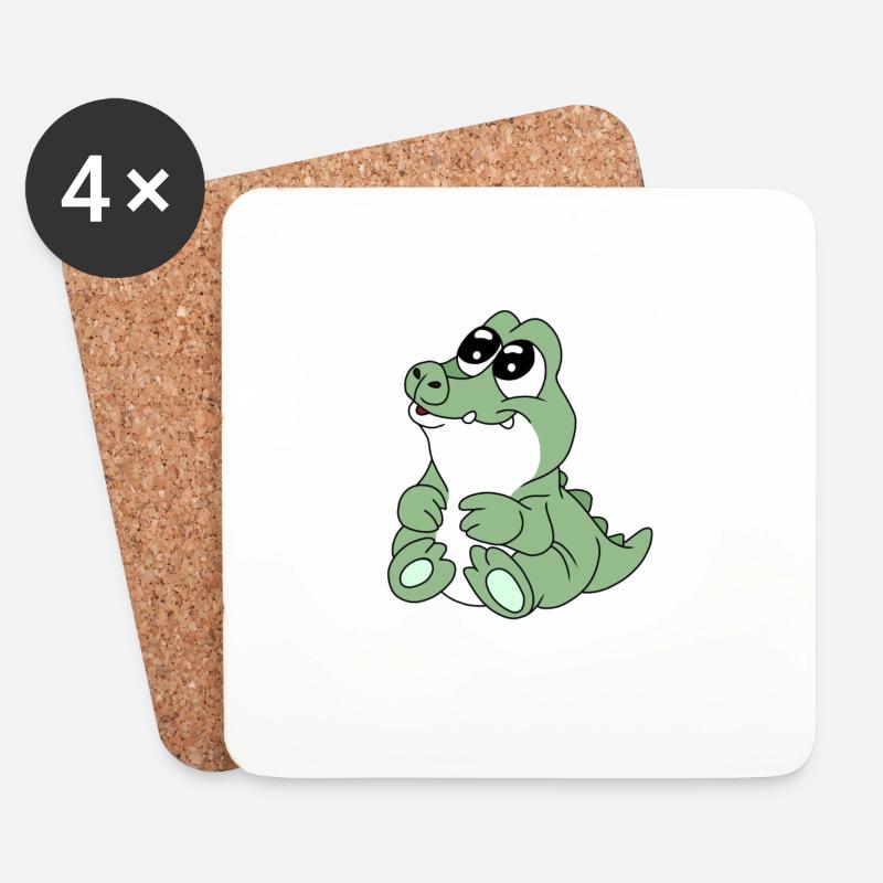 Baby Krokodiles Krokodile - Untersetzer (4er-Set) - Weiß