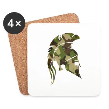 Sparta - Camouflage Tarnfarben - Untersetzer (4er-Set) - Weiß - Vorne
