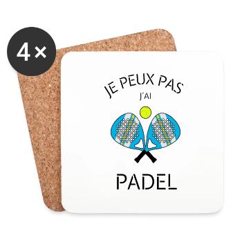 je peux pas j'ai padel - Dessous de verre (lot de 4) - blanc - Devant
